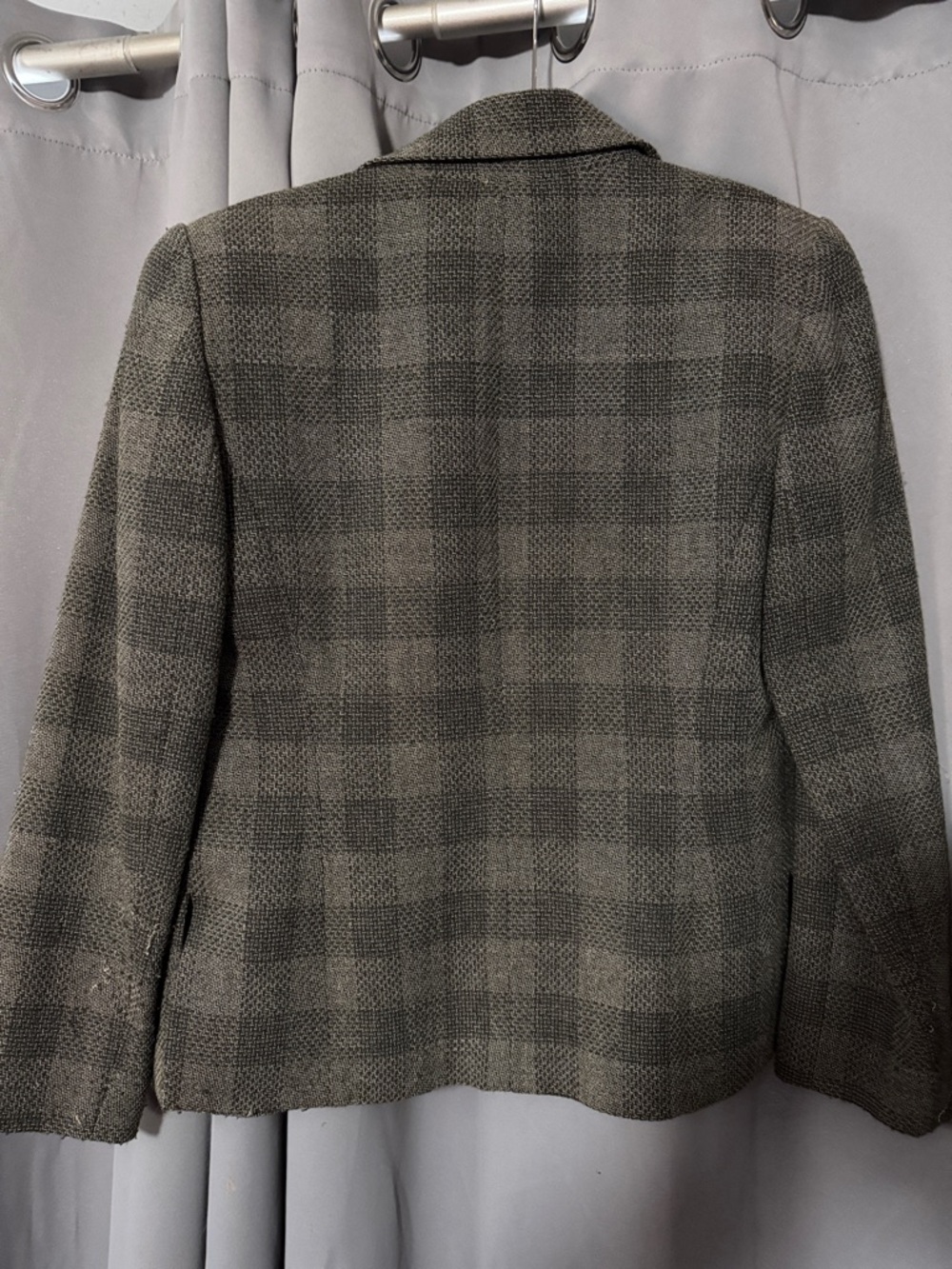 Ellen Tracy Gray Plaid Blazer Women Med Career Office Jacket Classic Workwear - Picture 6 of 6